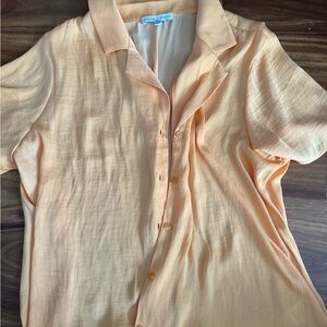 Women's orange Button-Up Blouse